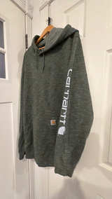 Carhartt Men's Green Gray Logo Hoodie XL Tall Loose Fit Sweater  - Image 3