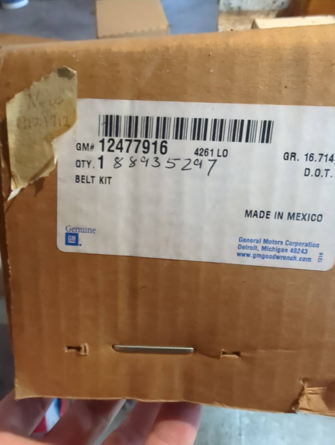 GM Genuine Parts 12477916 Belt Kit
