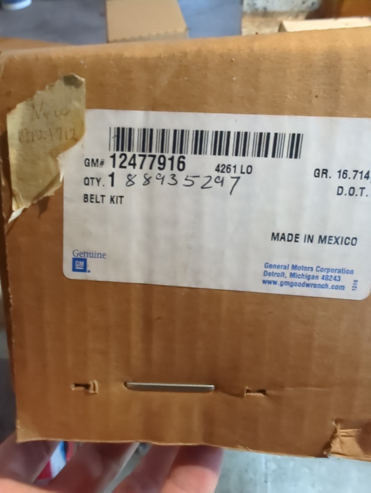 GM Genuine Parts 12477916 Belt Kit