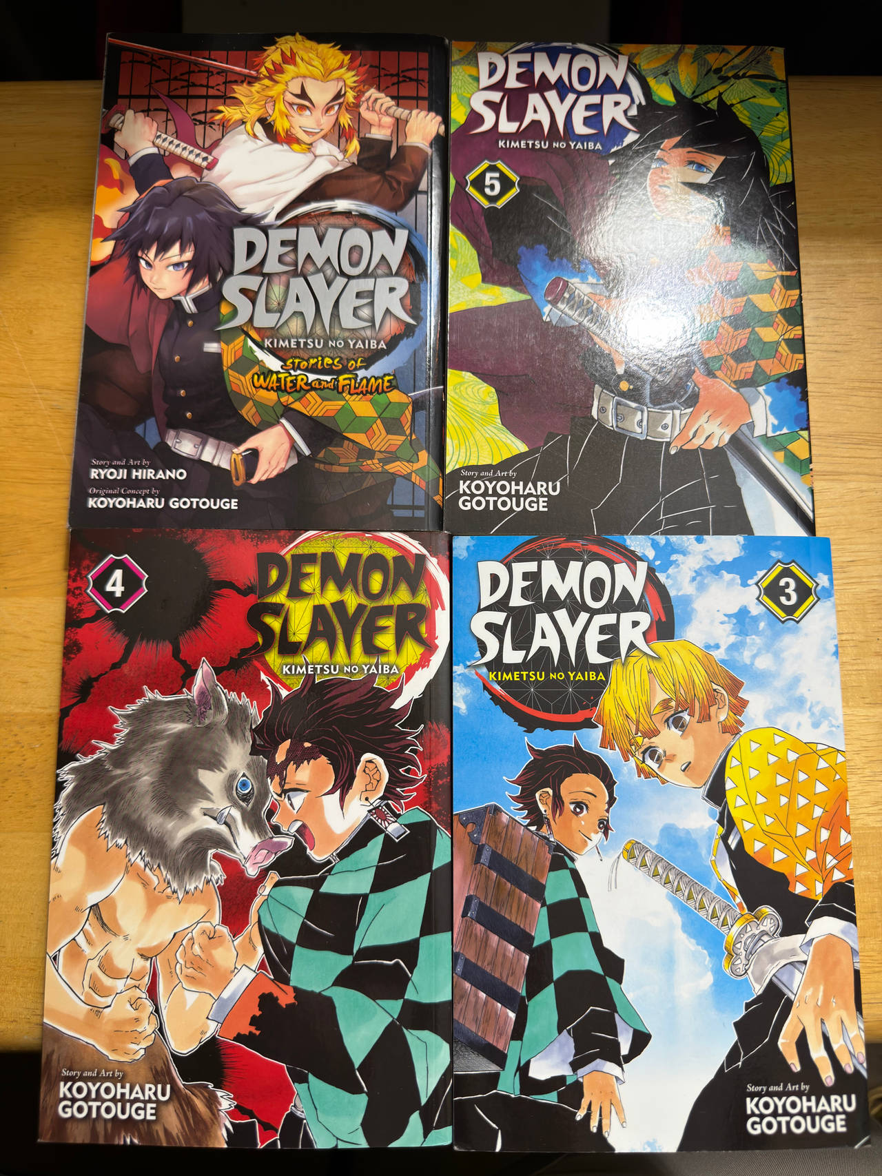 Demon Slayer Manga Lot Vol 3 4 5 + Stories of Water and Flame VIZ English