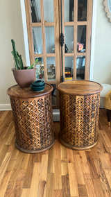 Jofran Global Archive Drum Table Mango Wood - Image 2