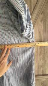 Tommy Hilfiger 80's 2-ply Fabric Striped Button Down Shirt Sz Large blue purple - Image 7