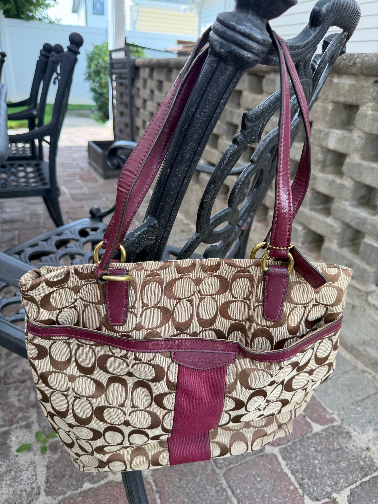 Coach Signature Stripe Tote Bag