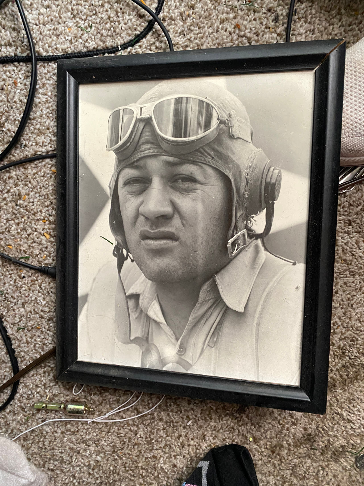 Vintage Framed Pilot Photograph