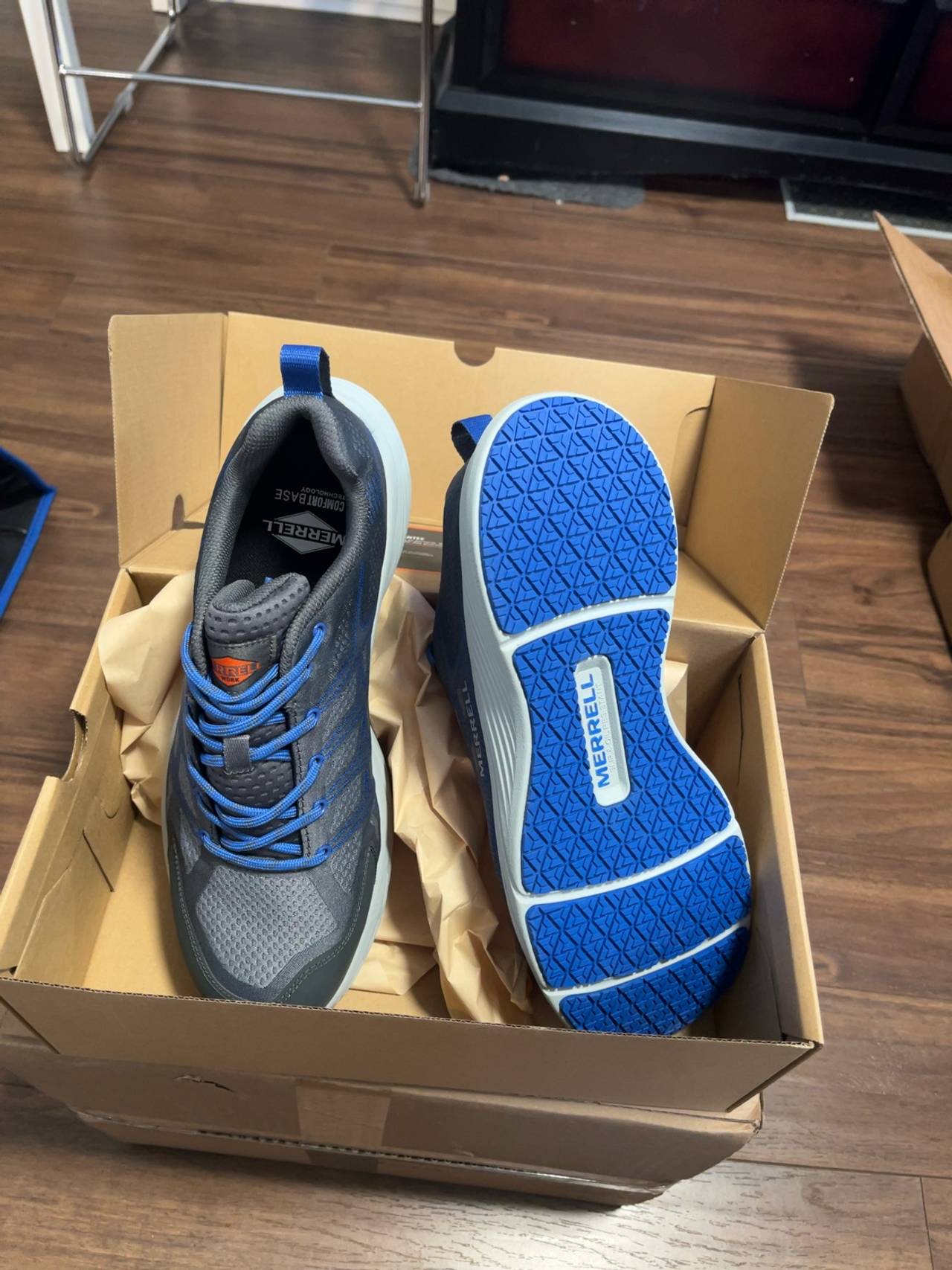 Merrell Moab Flight CF Gray Safety Toe Work Shoe size 9.5 m.