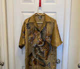 Trust Dragon and Tiger Satin Button Down Shirt - Image 1