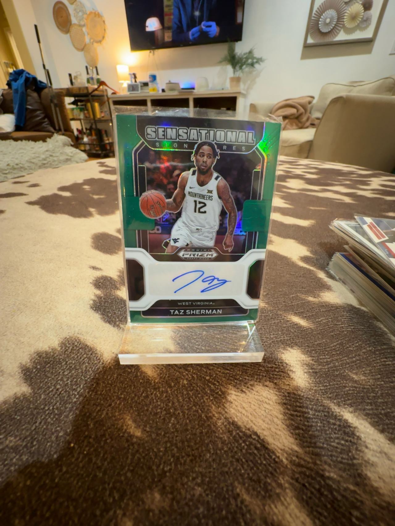 Panini Prizm Draft Picks Taz Sherman Sensational Signatures Green RC
