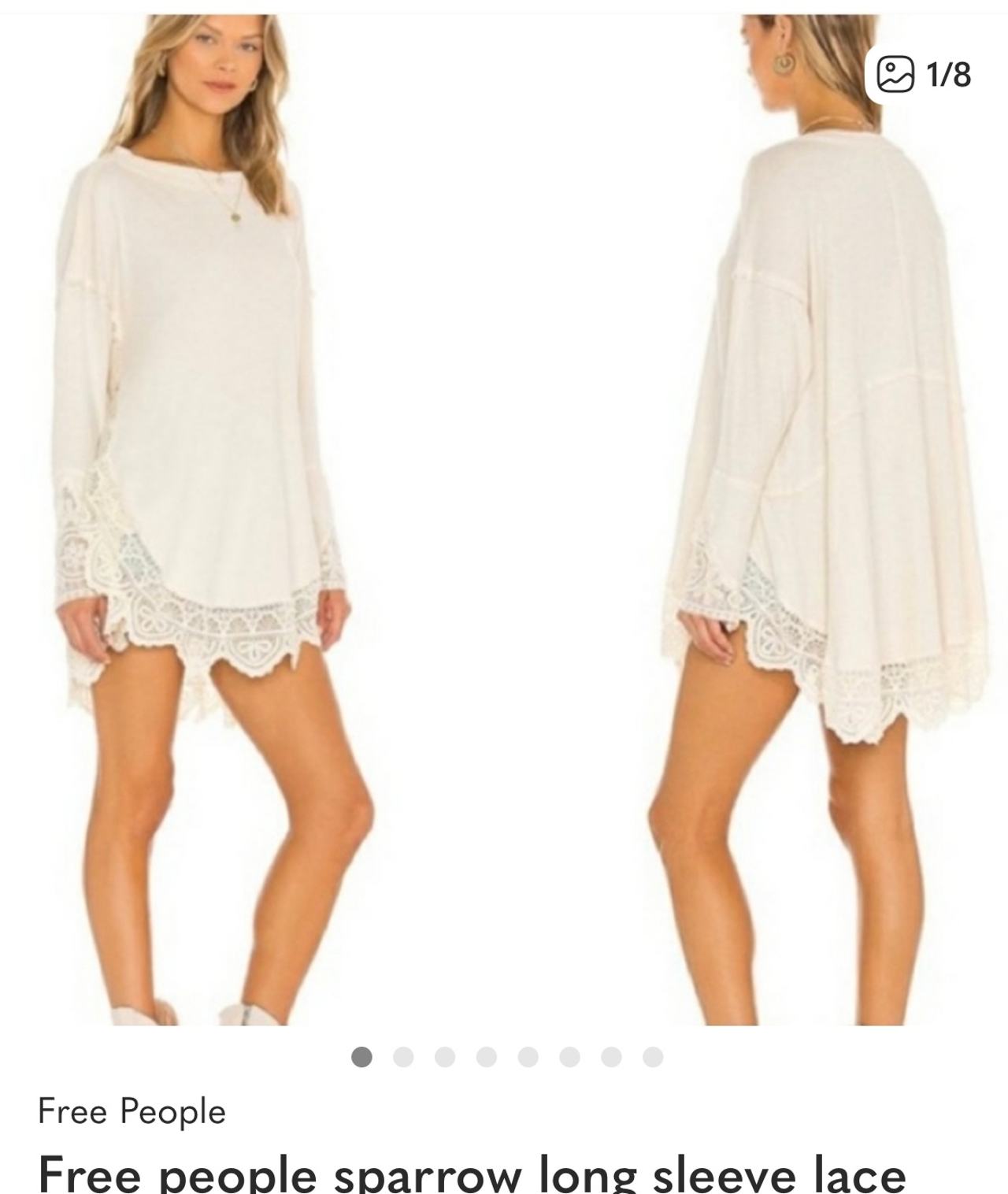 Free People Sparrow Long Sleeve Lace size large excellent condition
