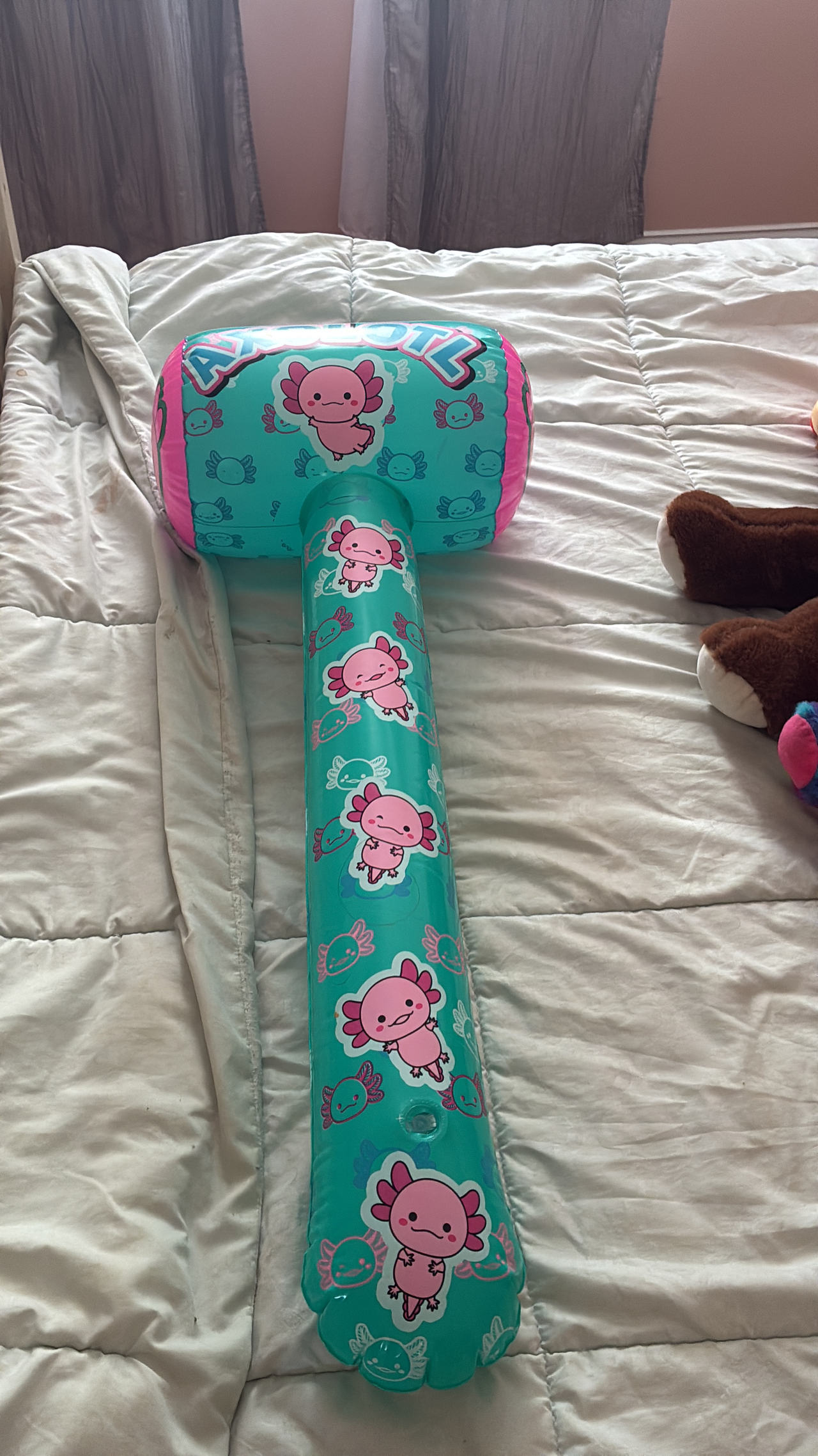 Inflatable Axolotl Hammer Toy