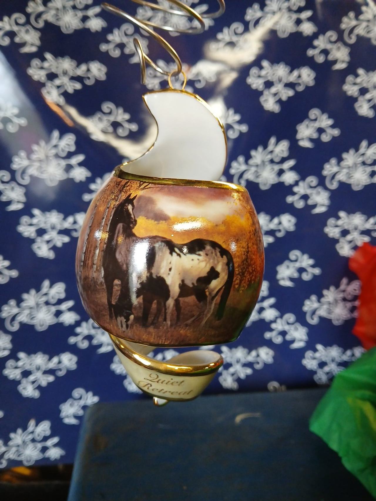 Bradford Editions Quiet Retreat Horse Spiral Ornament