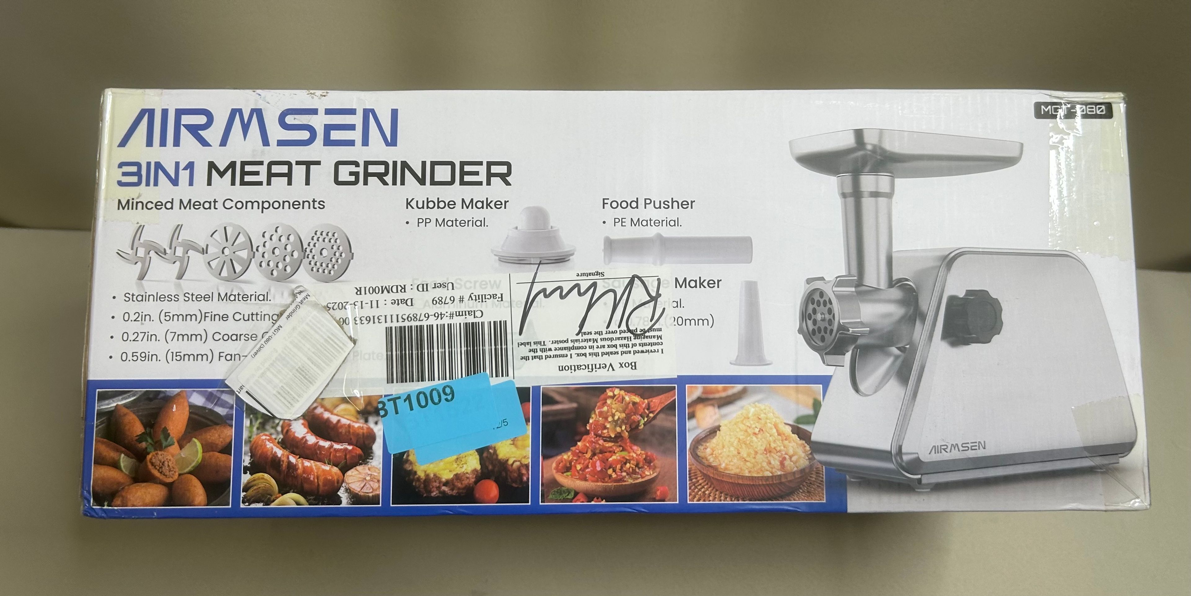 Airmsen 3-in-1 Meat Grinder MGT-612 - Image 3