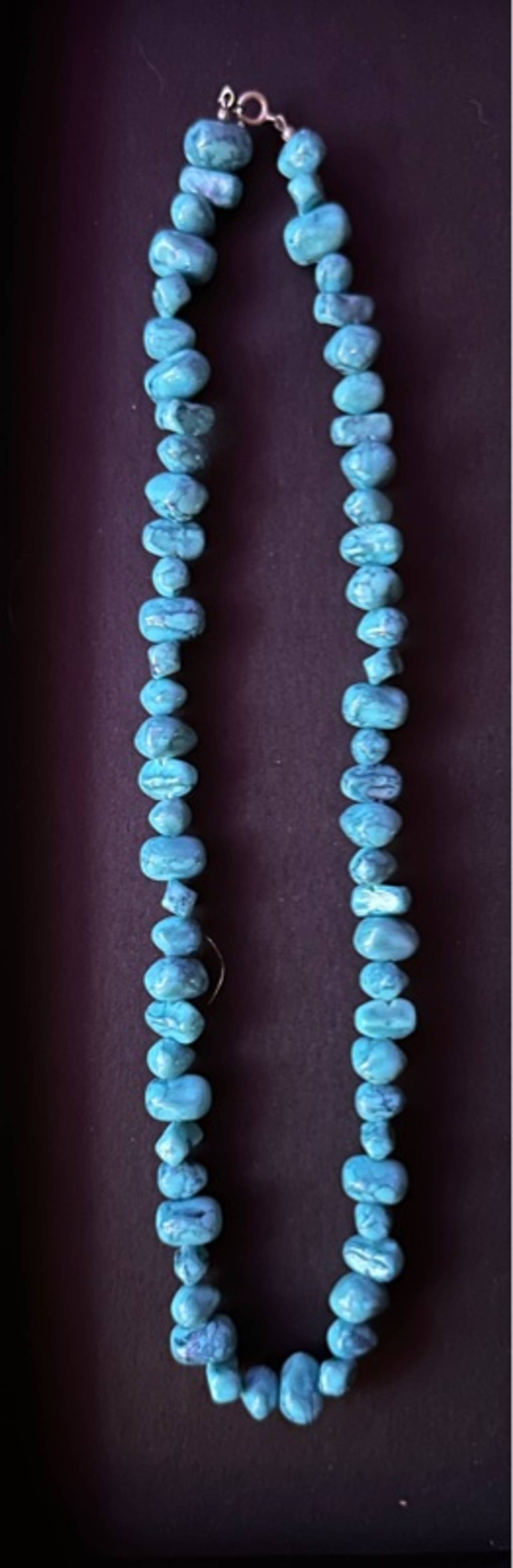 Long Turquoise Bead Necklace