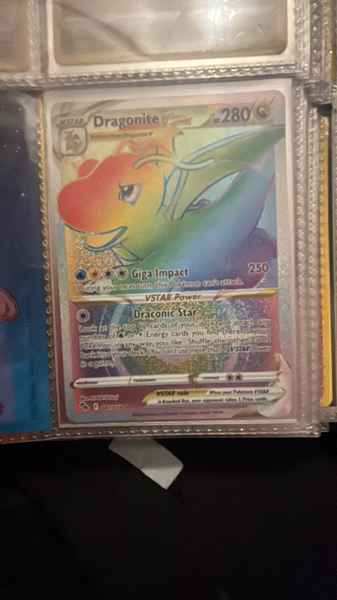 Dragonite VSTAR – Rainbow Secret Rare 081/078 – Pokémon GO – Mint! Pokémon Card