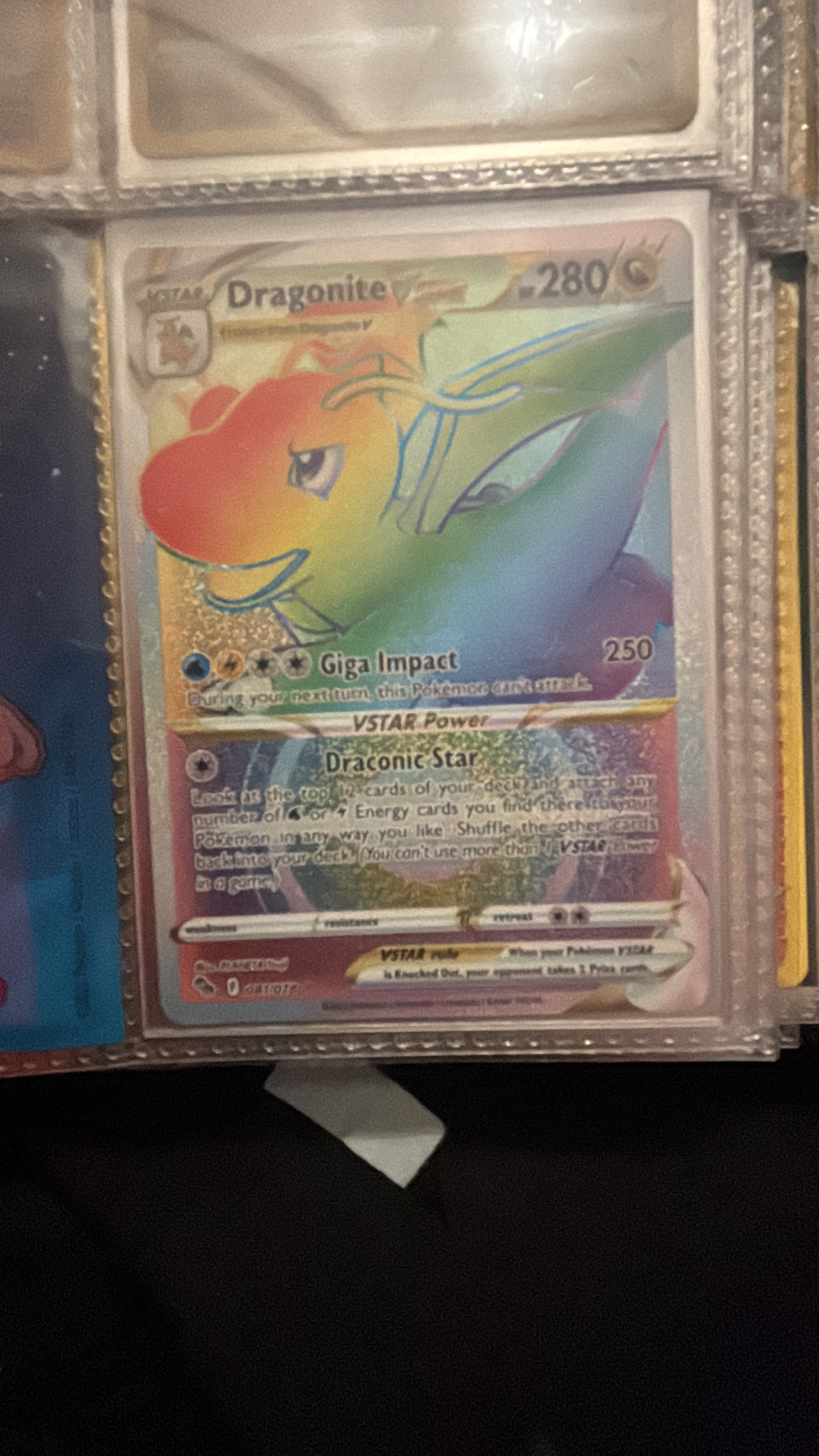 Dragonite VSTAR – Rainbow Secret Rare 081/078 – Pokémon GO – Mint! Pokémon Card