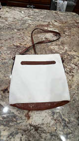 Dana Buchman White Canvas Crossbody Bag - Image 3