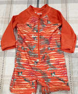 Disney Mickey Mouse Tropical Long Sleeve Rash Guard Swimsuit Romper 9-12 months - Image 1