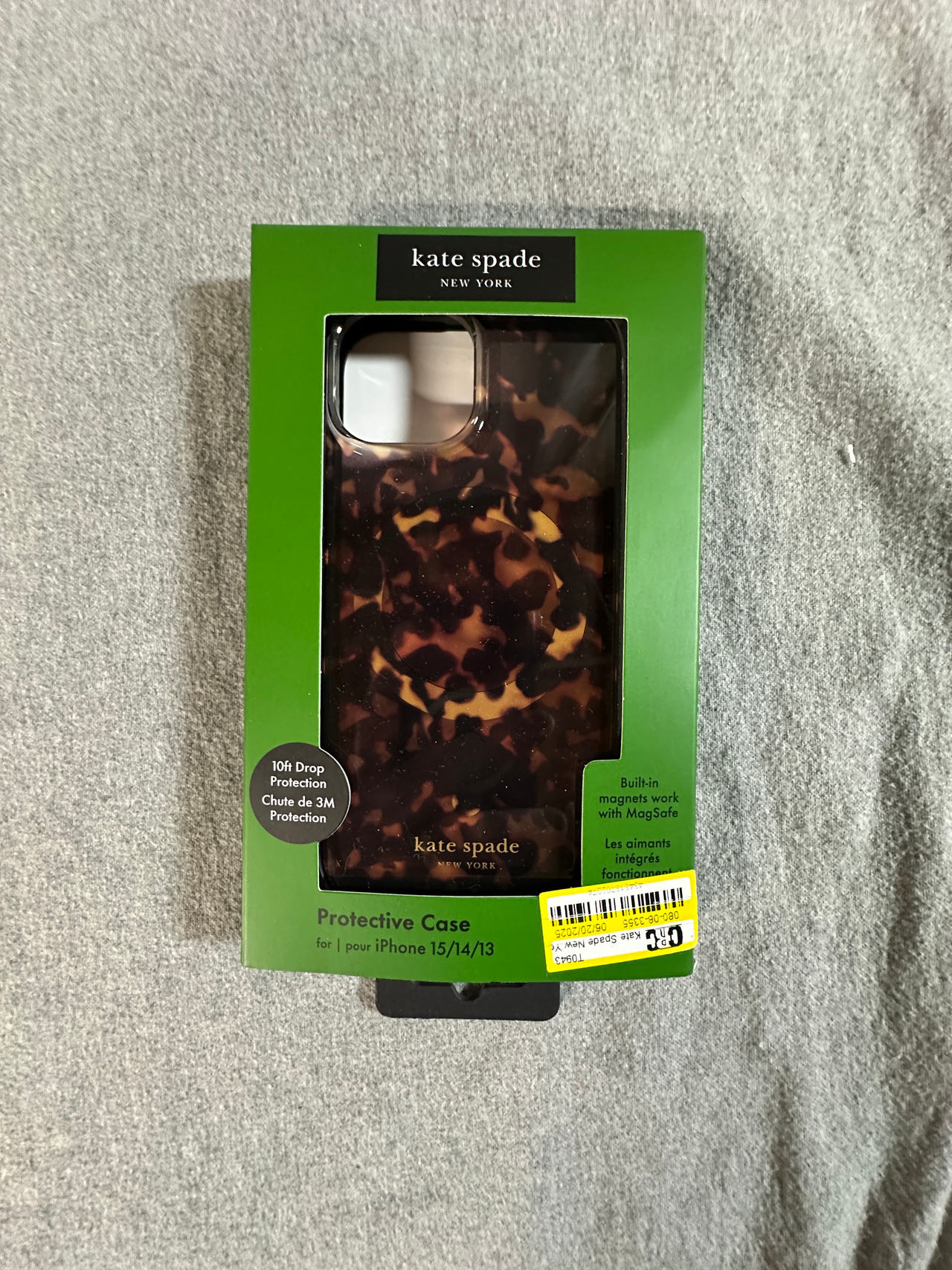 Kate Spade New York Protective Case for iPhone 15/14/13 - Tortoise Shell