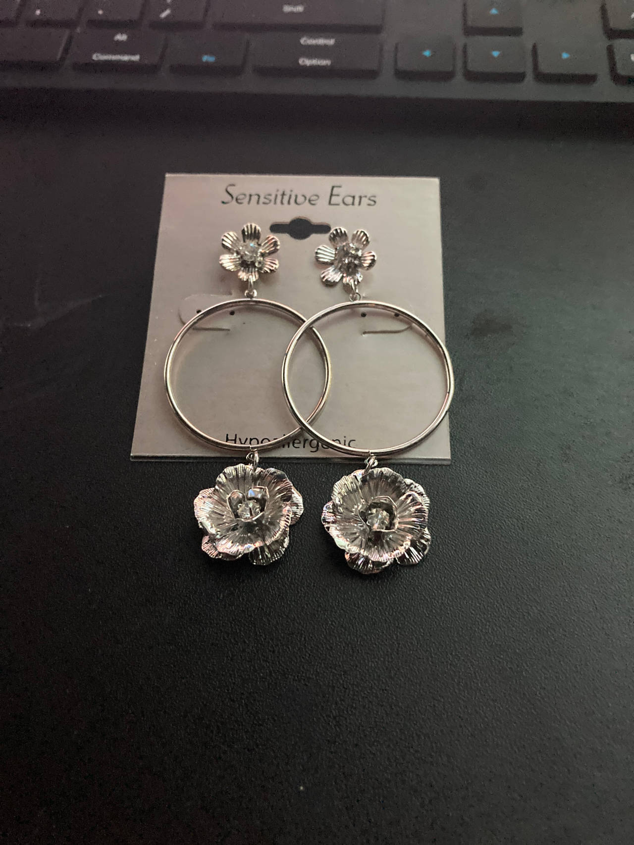 Sensitive Ears Hypoallergenic Flower Hoop Earrings