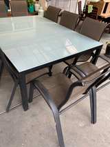Outdoor Glass Top Dining Table Set - Image 3