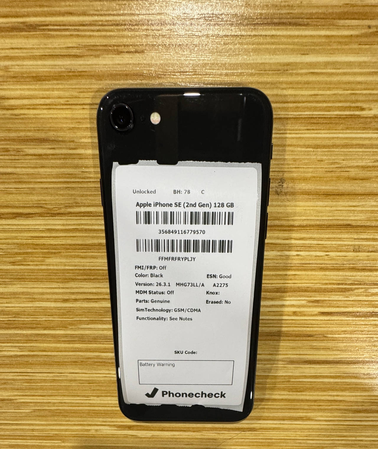 Apple iPhone SE (2nd Generation) 128GB Black