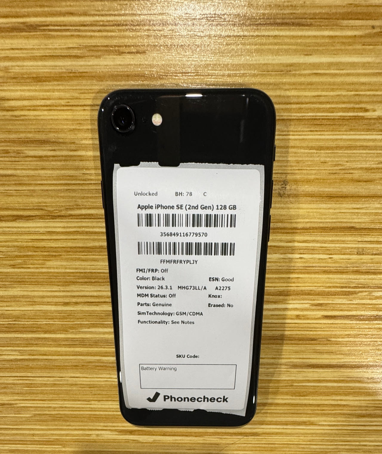 Apple iPhone SE (2nd Generation) 128GB Black
