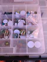 Bulk Lot of Metal Hair Clip Bases and Findings / Mixed glass cabochons - Image 5