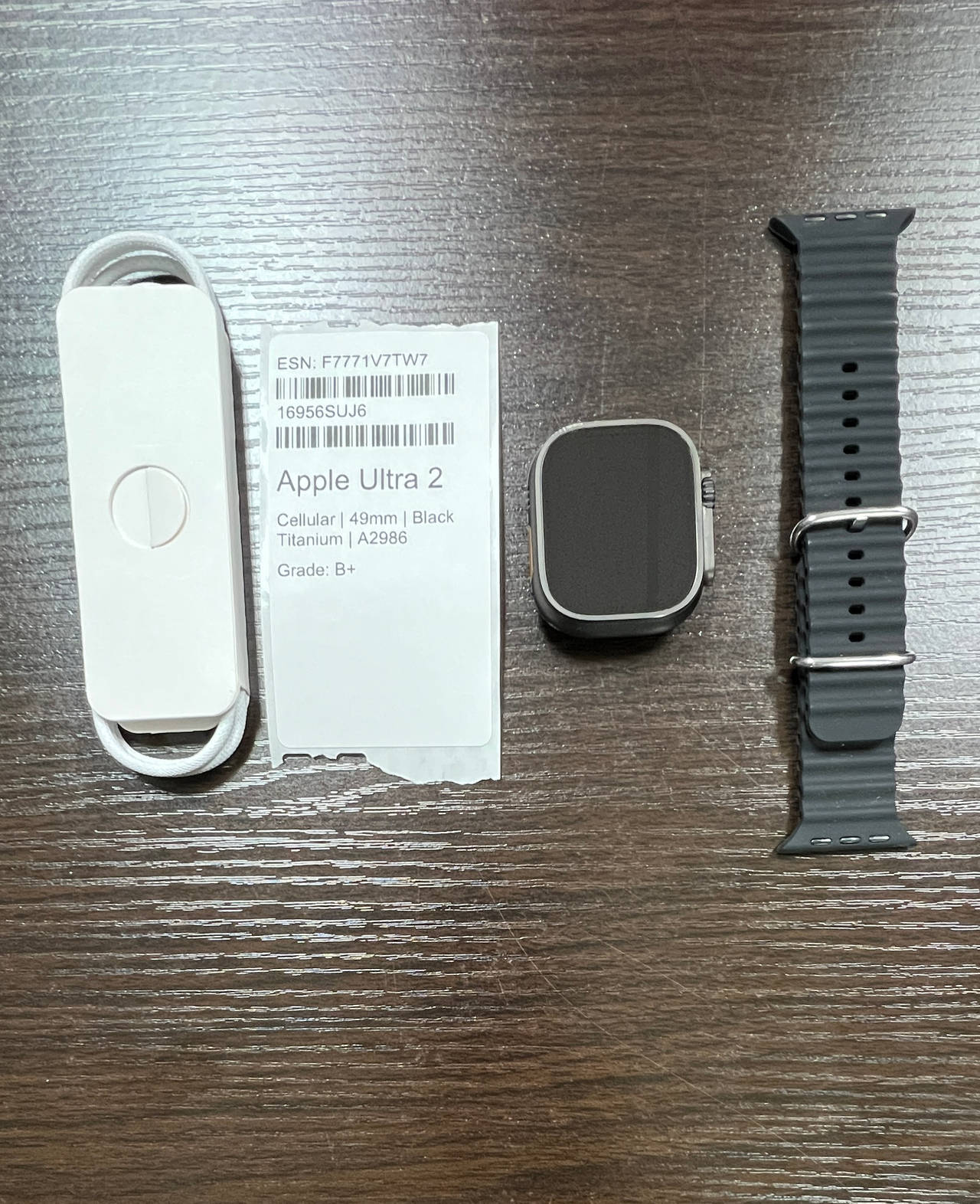 Apple Watch Ultra 2 (GPS + Cellular, 49mm) Black Titanium Case with Black Ocean Band