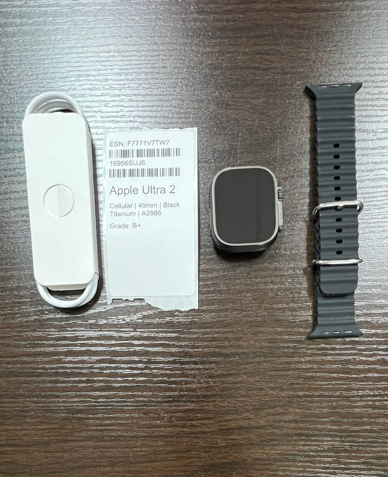 Apple Watch Ultra 2 (GPS + Cellular, 49mm) Black Titanium Case with Black Ocean Band