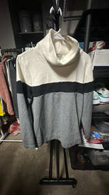 Talbots Gray & Black Fleece-Lined Cowl Neck Sweater Size Small  - Image 2