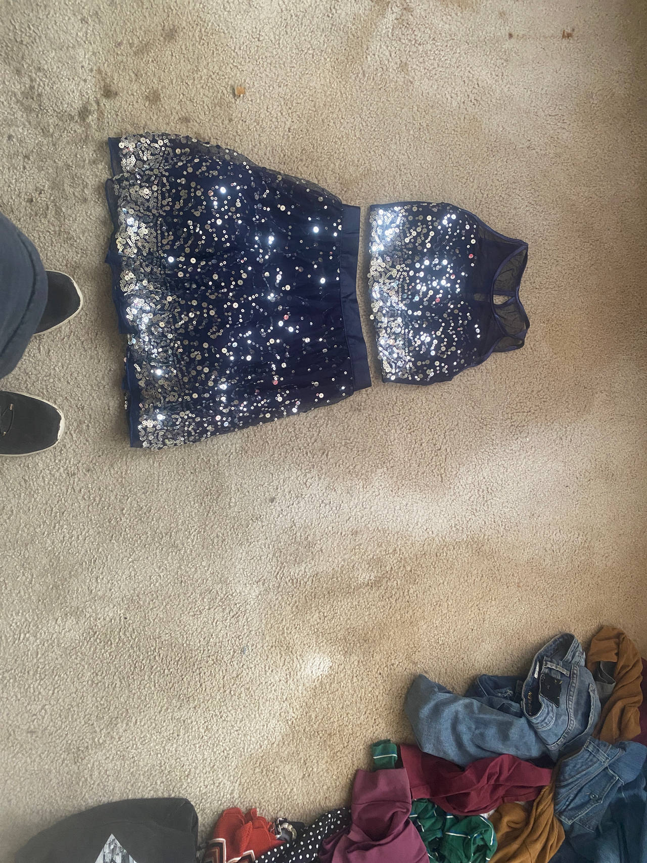 Sequin Two-Piece Prom Dress