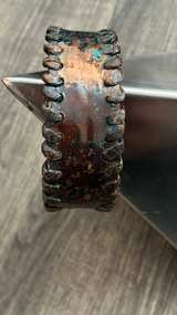 Vintage Copper Cuff Bracelet with Braided Edge - Image 3