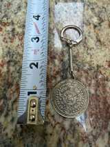 Vintage Alpaca Silver Aztec Calendar Keychain - Image 5