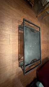 Black Wood Side Table with Magazine Rack - Image 4