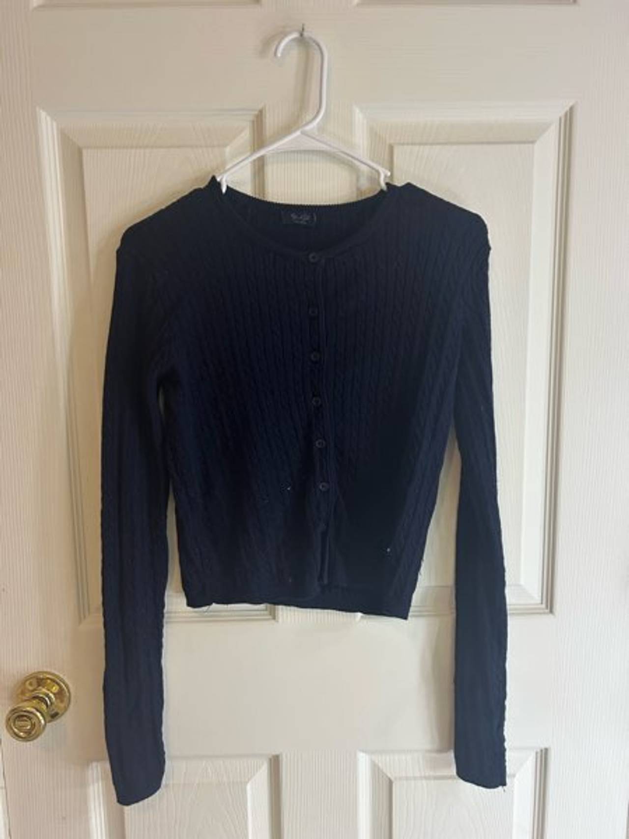 Women's Black Button-Up Cardigan Sweater