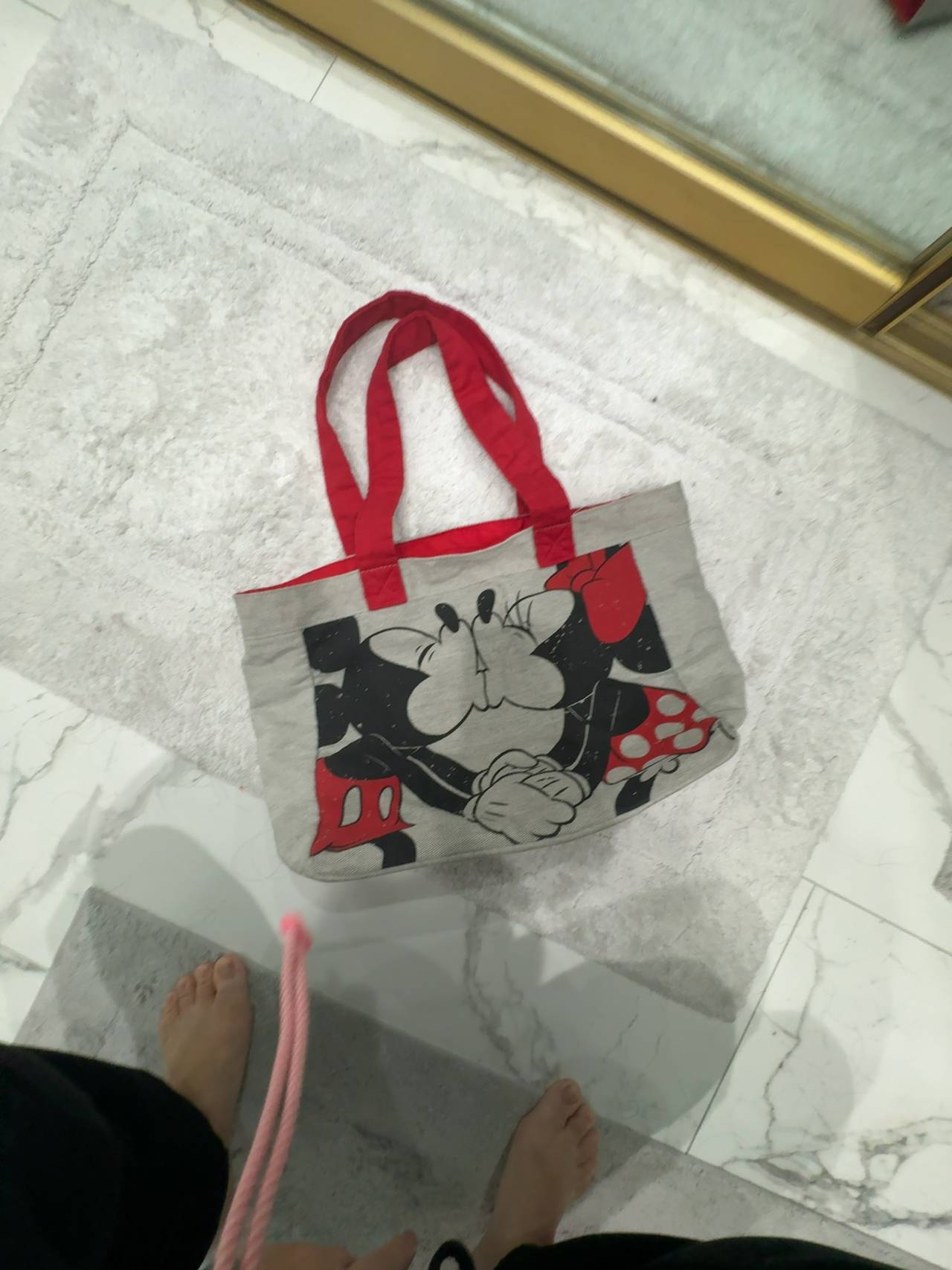 Disney Store Mickey and Minnie Mouse Canvas Tote Bag
