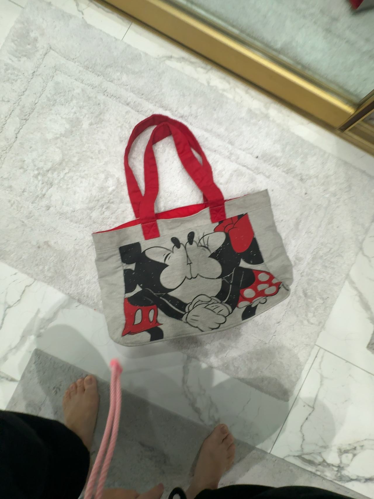 Disney Store Mickey and Minnie Mouse Canvas Tote Bag