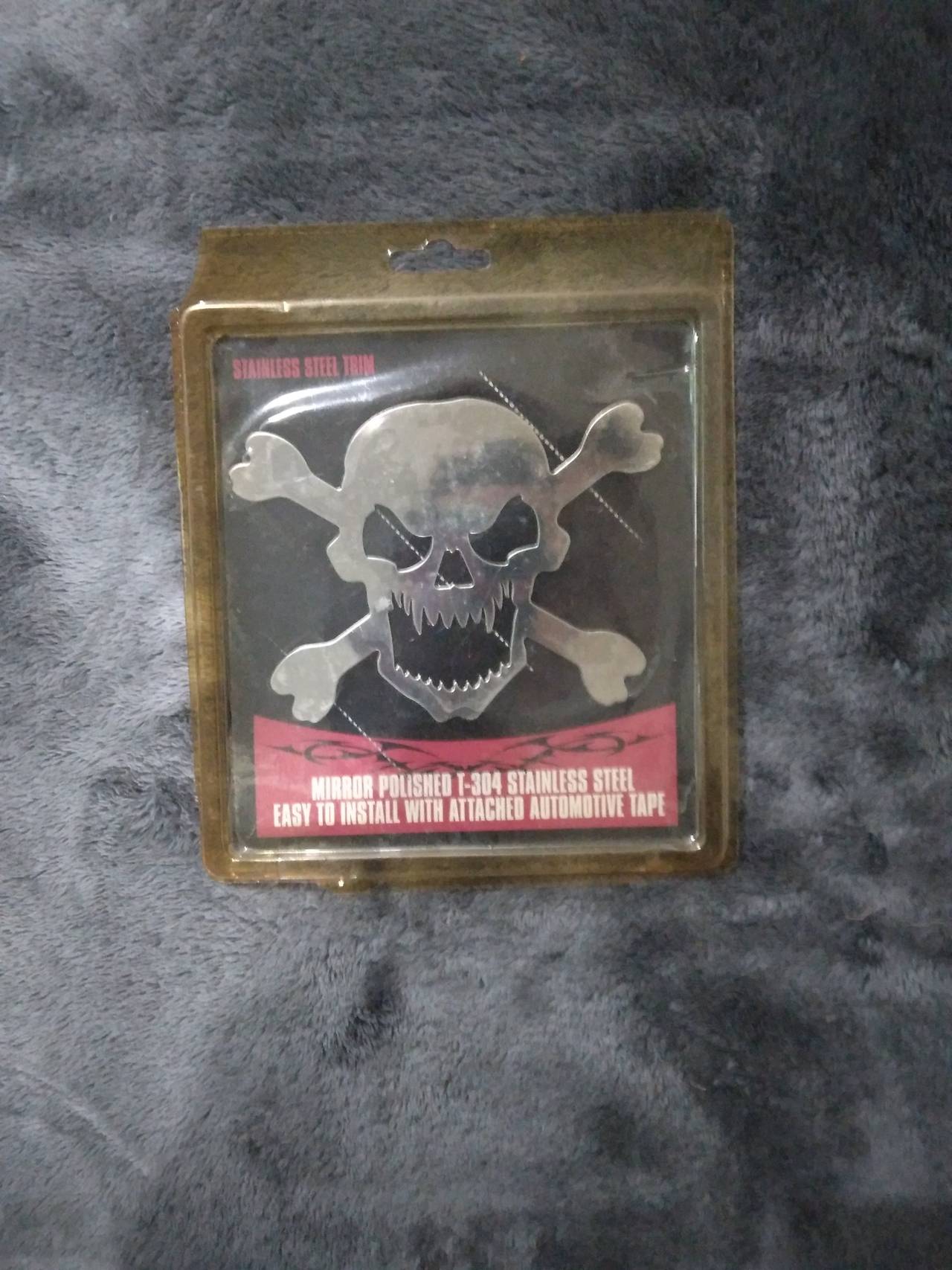 Mirror Polished T-304 Stainless Steel Skull Emblem
