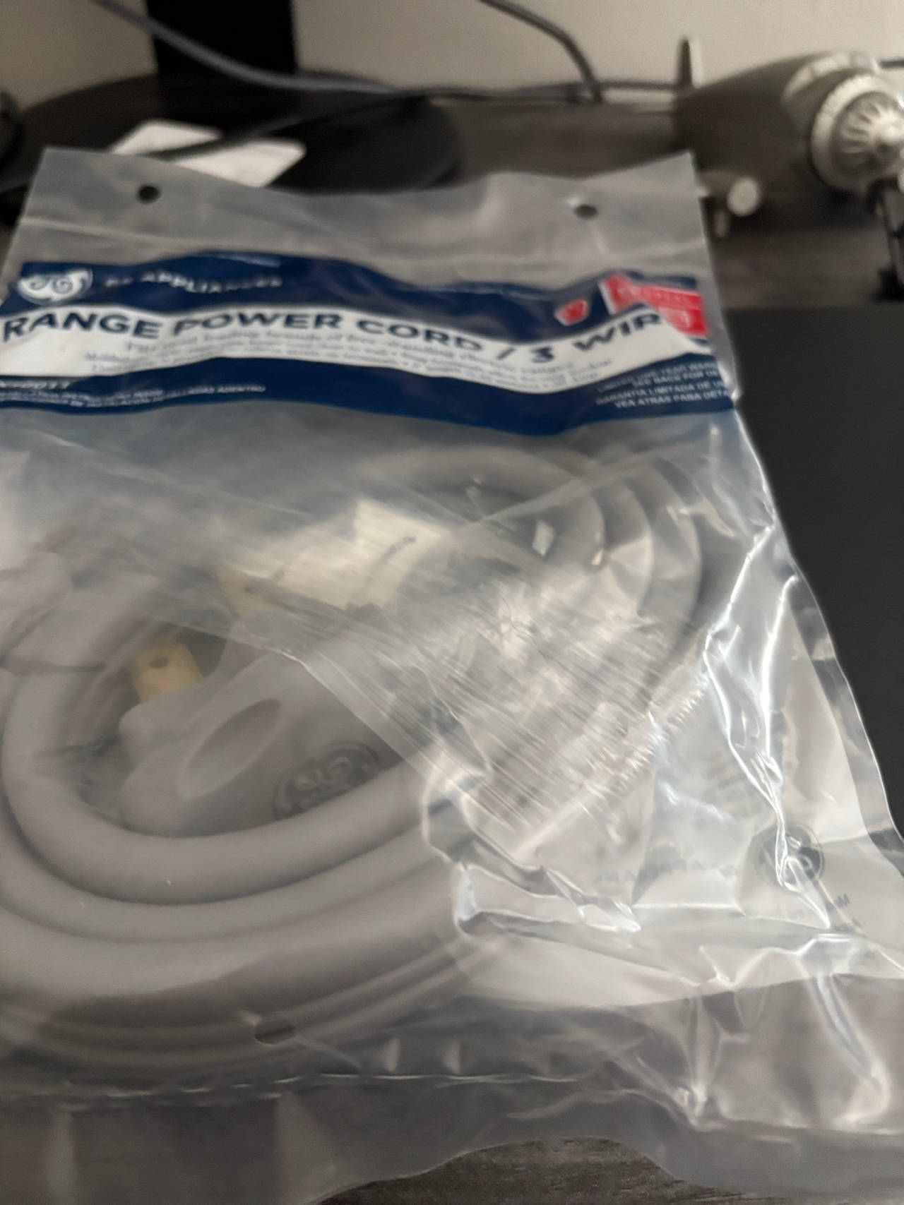GE Range Power Cord 3-Wire