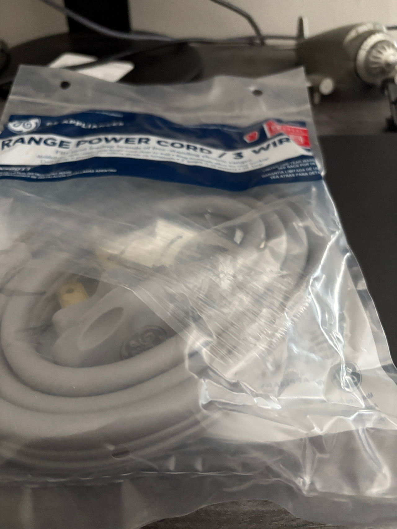 GE Range Power Cord 3-Wire