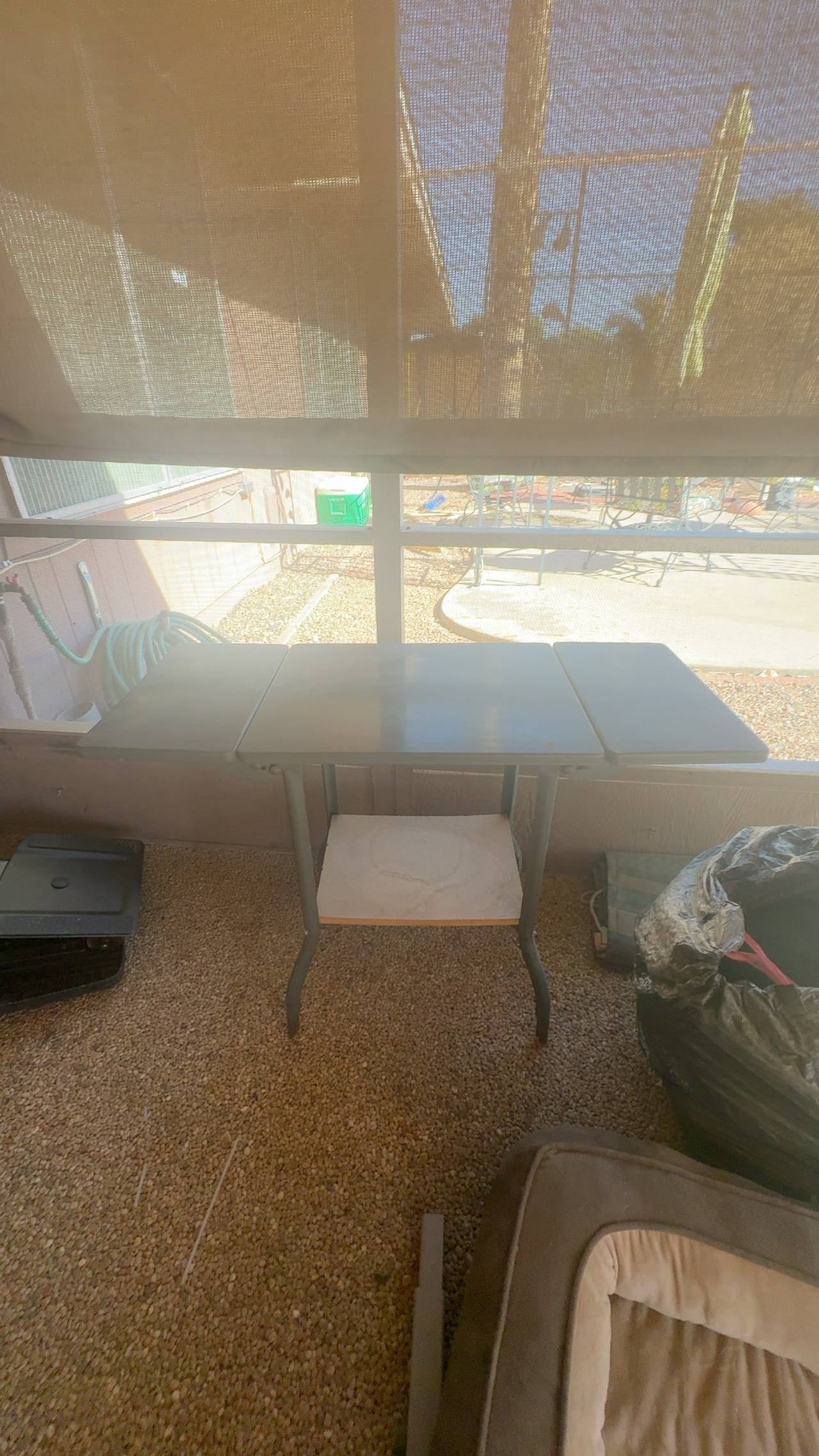 Mid-Century Vintage Gray Metal Rolling Typewriter Table