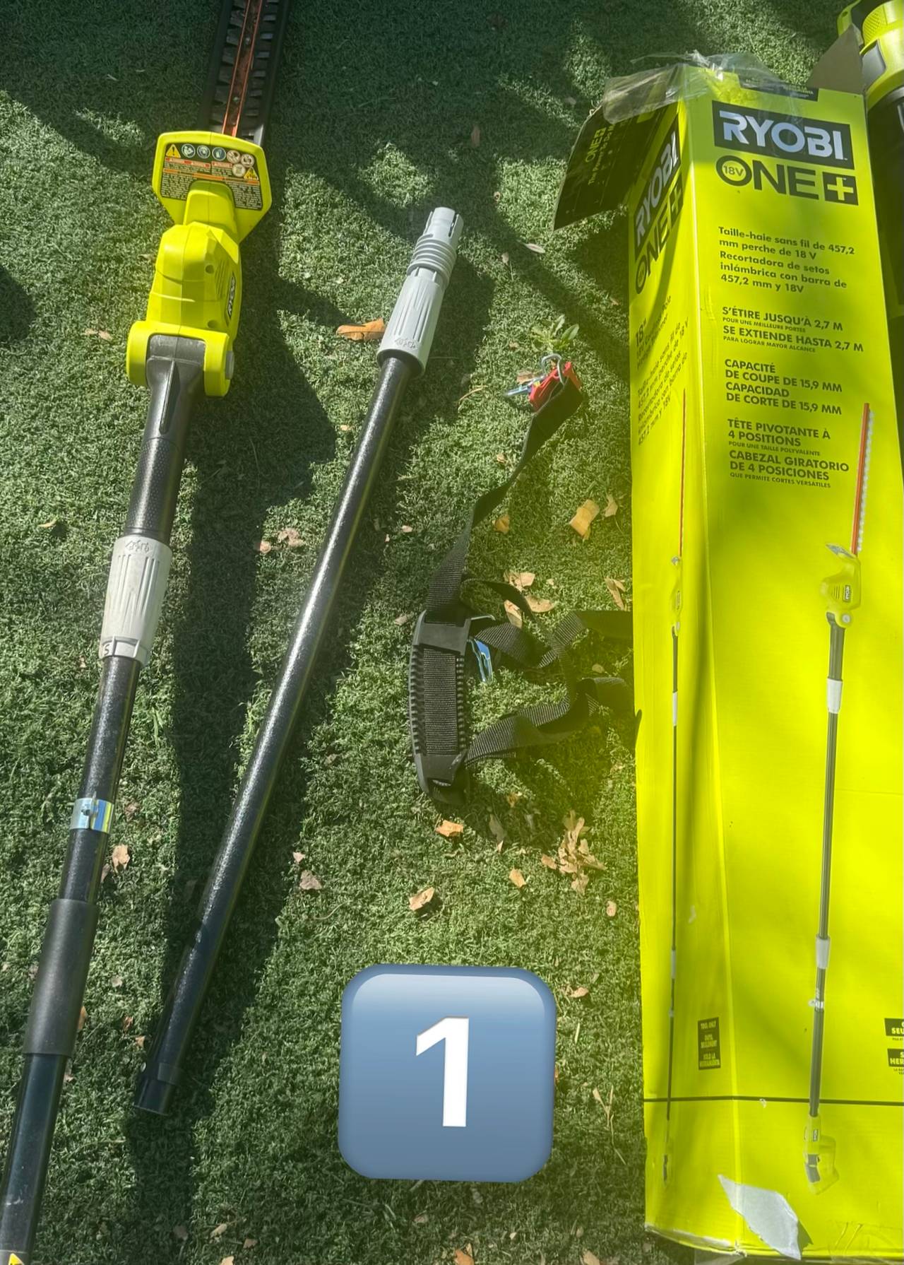 Ryobi 18V ONE+ 18 in. Cordless Pole Hedge Trimmer