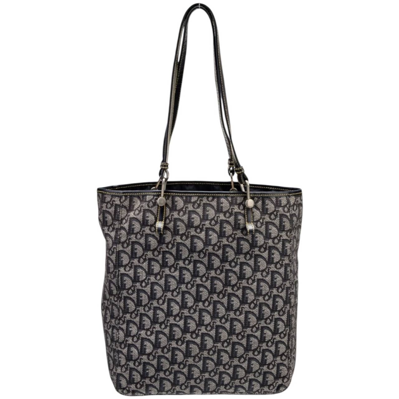 Christian Dior Vintage Oblique Trotter Tote Bag