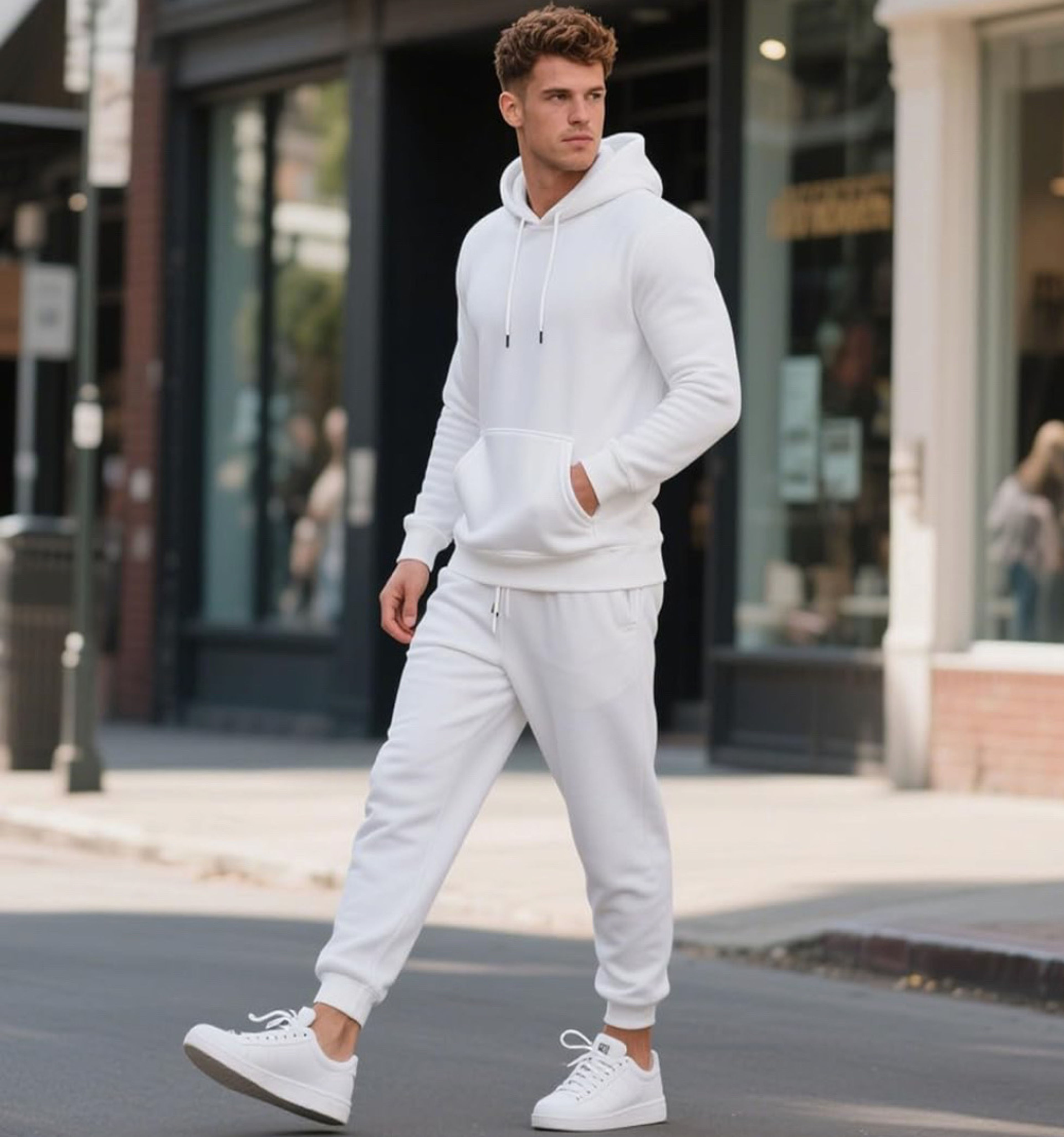 Men's Tacksuit 2 Piece Size 3XL Active Set Fleece Pullover Sweatshirt Sweatpants - Image 5