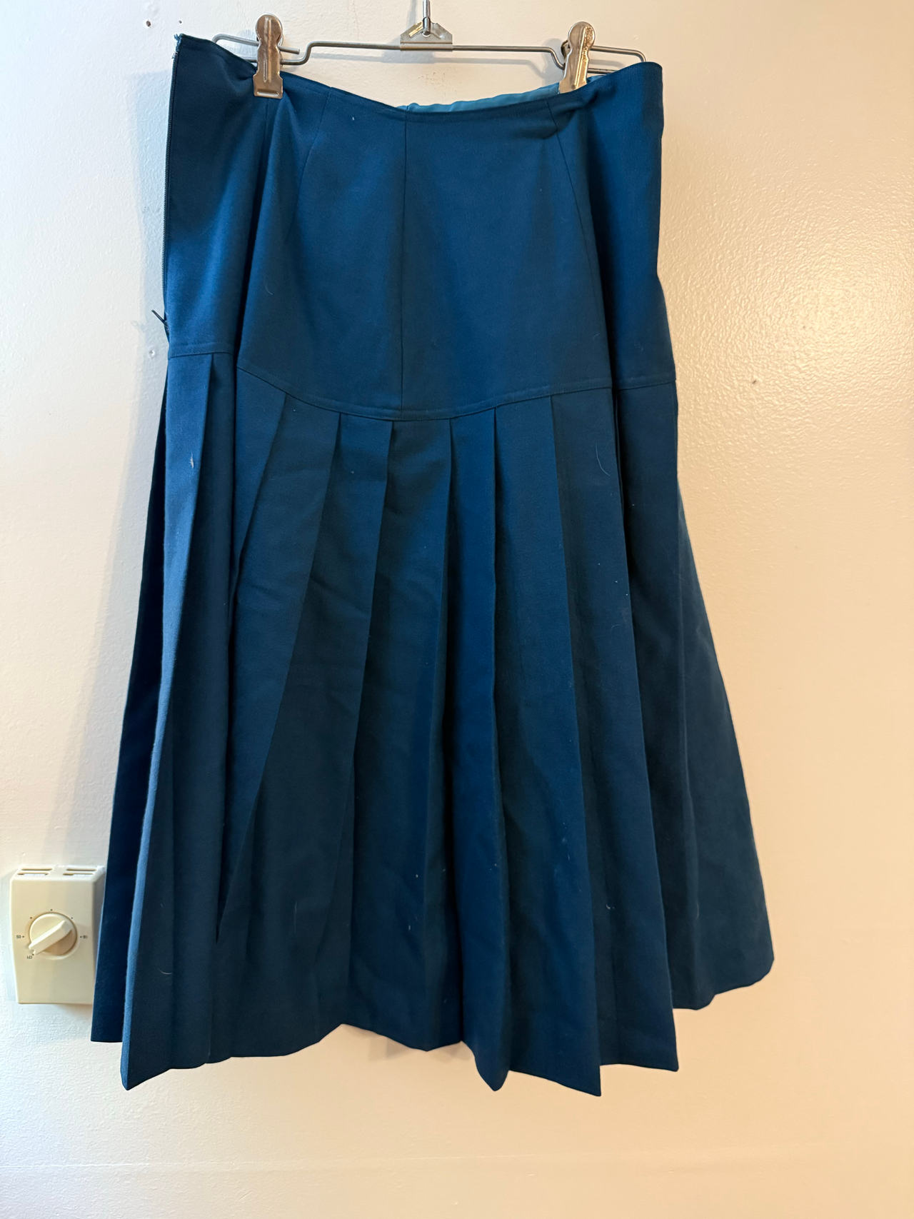 Teal Blue Pleated Midi Skirt ej Harper size 10