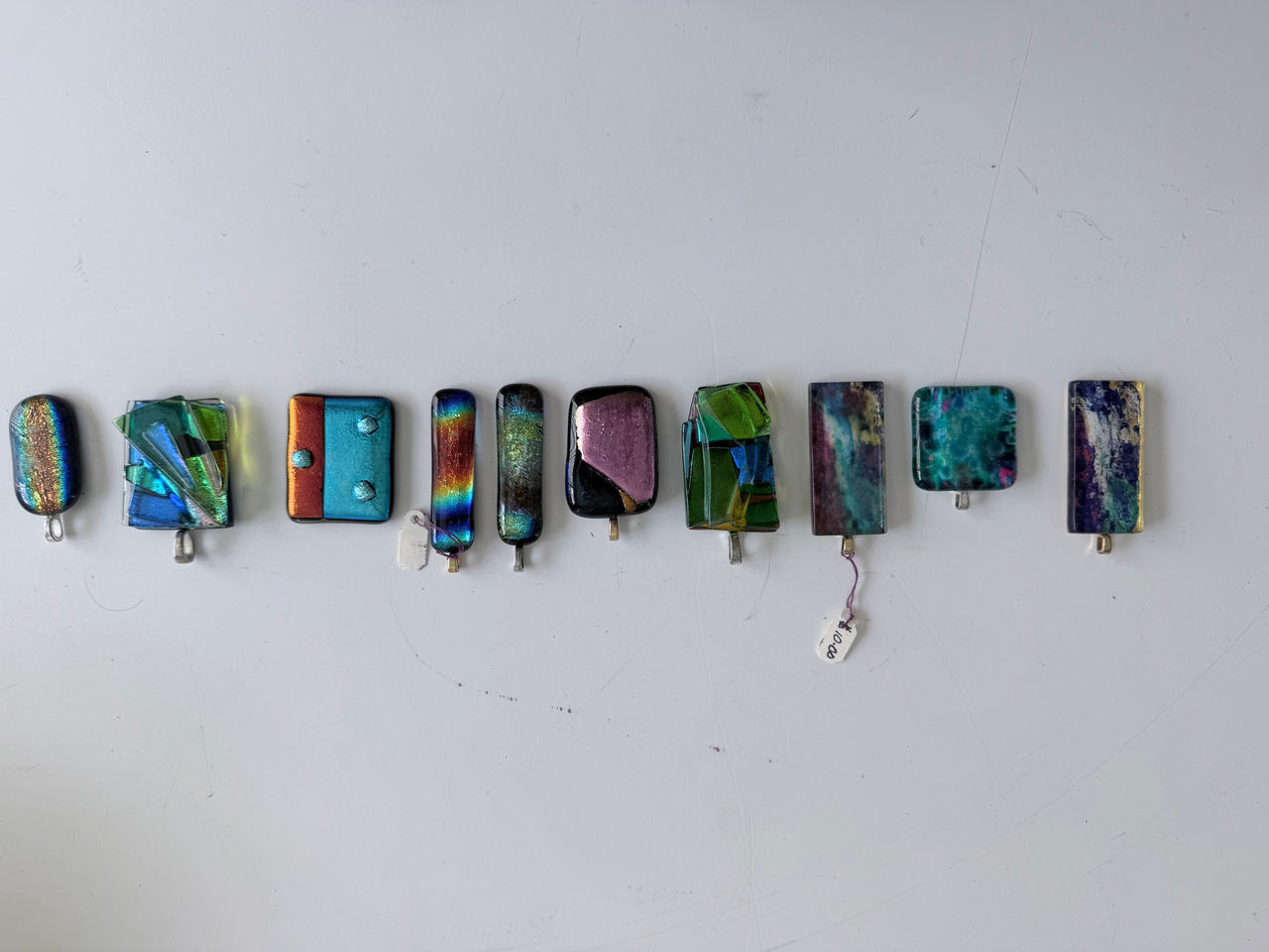 Dichroic Fused Glass Pendants Lot