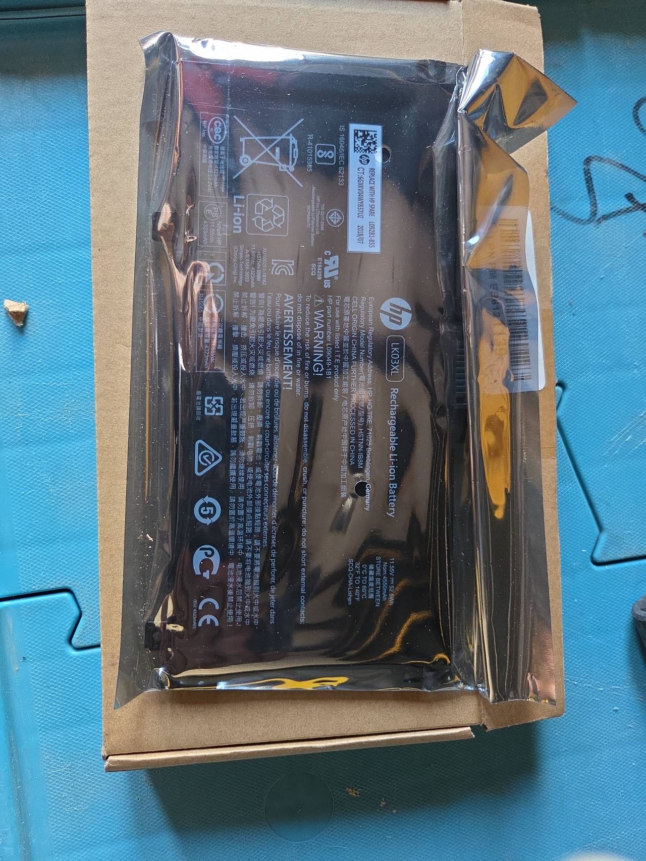 HP LK03XL Rechargeable Li-ion Battery