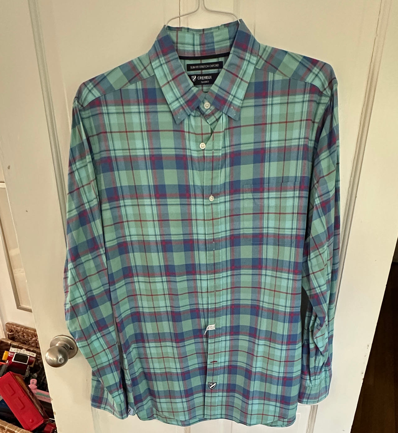 Cremieux Slim Fit Stretch Oxford Plaid Shirt