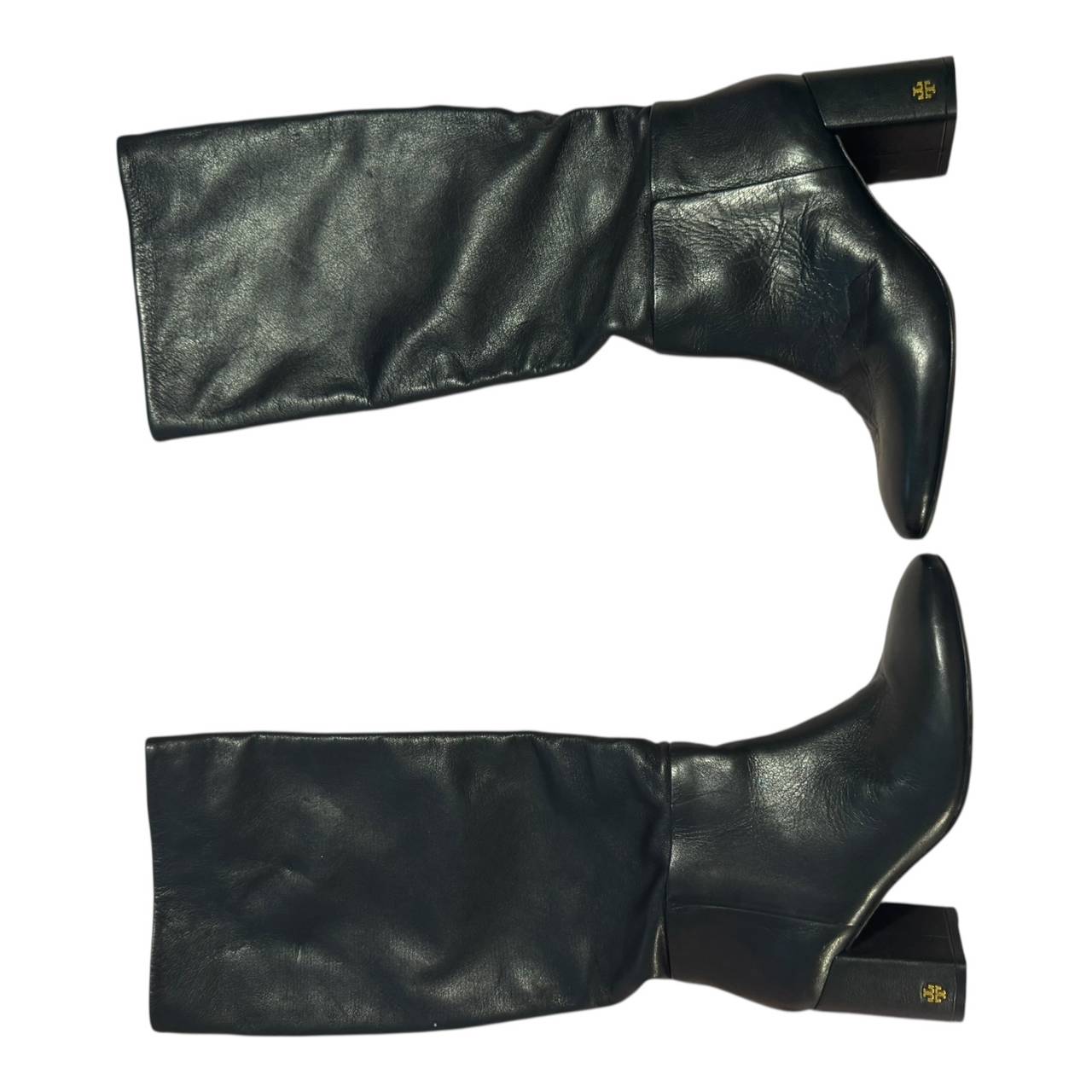 Tory Burch Black Leather Knee High Boots