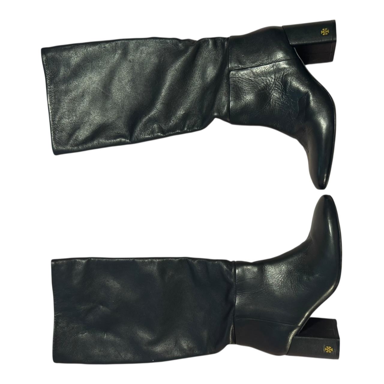 Tory Burch Black Leather Knee High Boots
