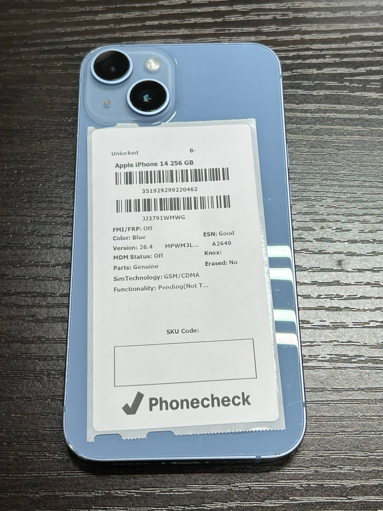 Apple iPhone 14 256GB Blue